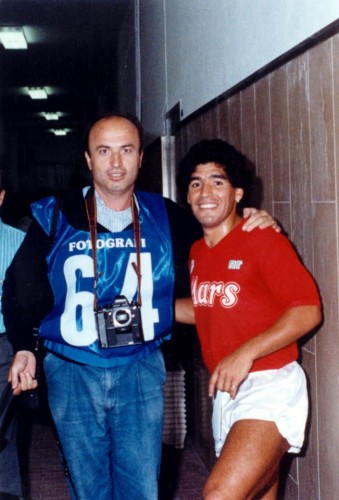 Με τον Diego Maradona στο στάδιο της Νάπολι. 1988